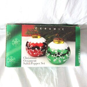 Ceramic Christmas Balls, Salt and Pepper